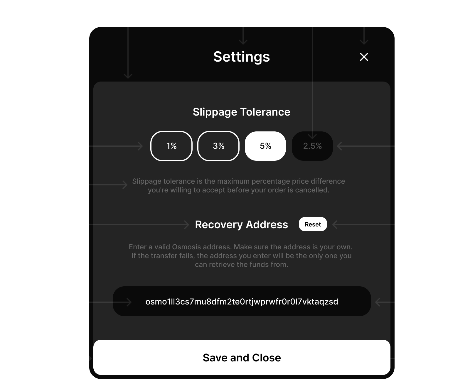 settings screen Settings screen image